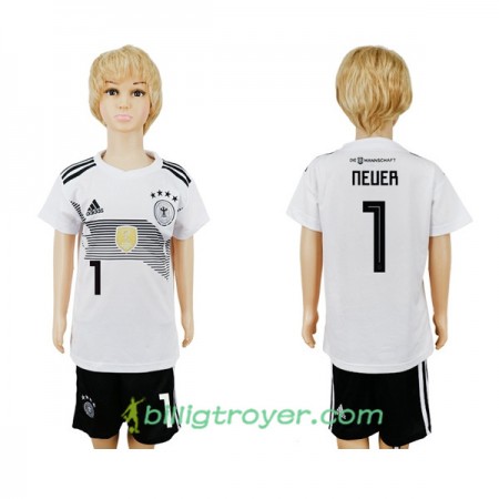 Billige Fotballdrakter Tyskland Neuer 1 Barn VM 2018 Hjemmedraktsett